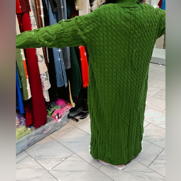 Long sleeve cardigan. (Green & yellow ) - Picture 5 of 8